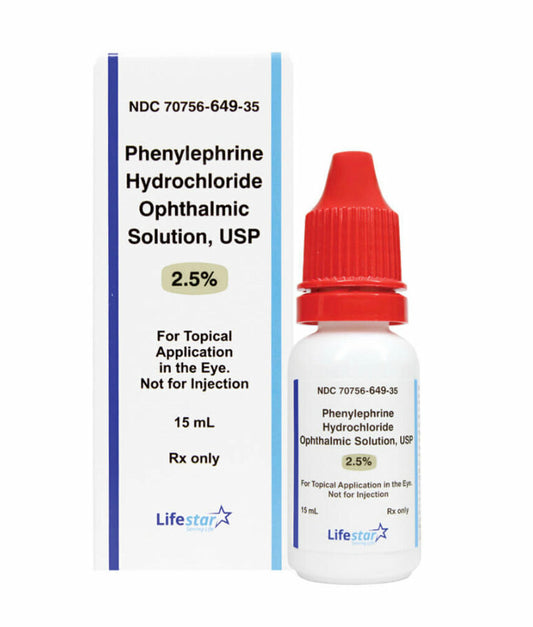 Phenylephrine Hydrochloride 2.5% Ophthalmic Solution - 15mL (Copy) Optometric, Eye Care and Ophthalmic Supplies at Stag Medical.